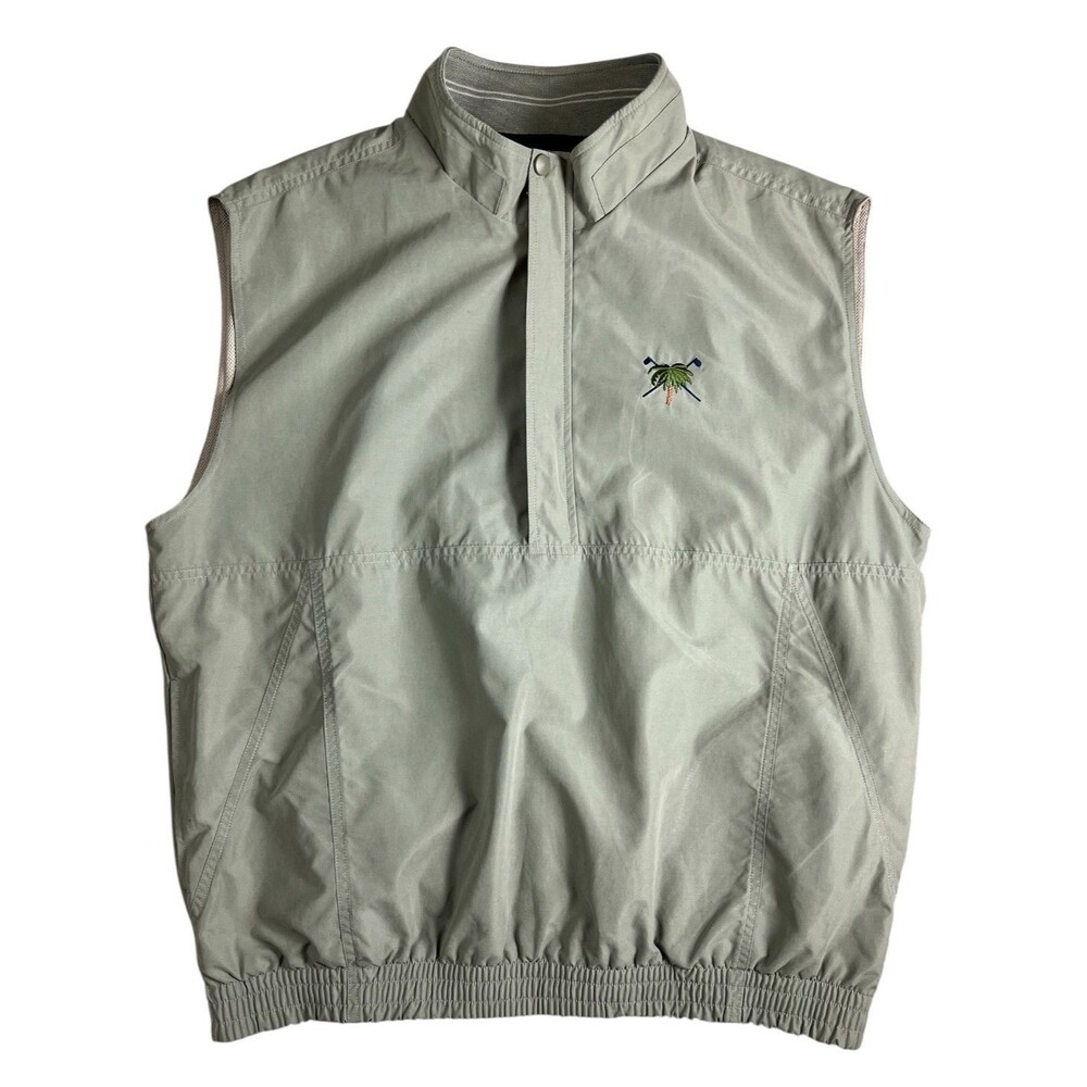Boca Classics Club Golf 1/2 Zip Windbreaker Vest Jacket  Size XL  Pale Olive